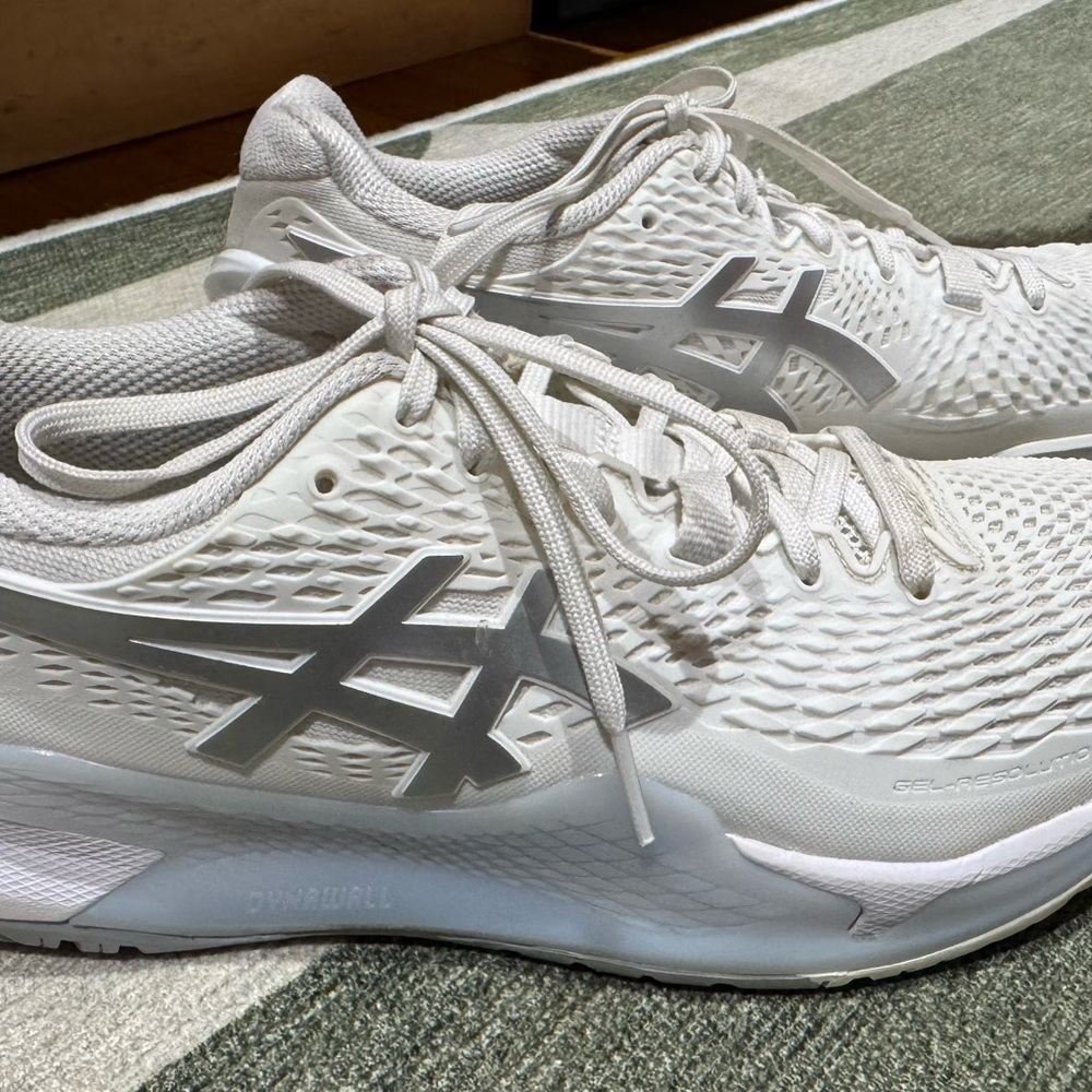 Asics White and Silver court shoes - tennis or pickleball